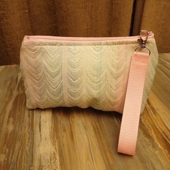 New Zippy Hanging Satin Wristlet Clutch Pouch Make-up Bags Floral Abstract print - Picture 9 of 14